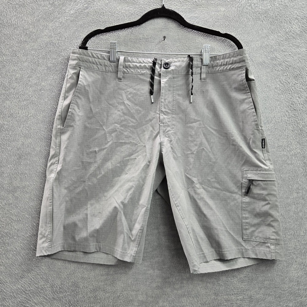 O'Neill Men Shorts 34 Gray Cargo Zipper Button 10" Inseam Outdoor READ